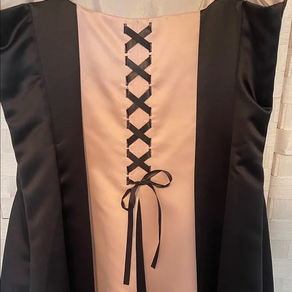 Jessica McClintock Black & Pink Formal Dress with Shawl Length 57” PTP 19”-20” - Picture 8 of 17